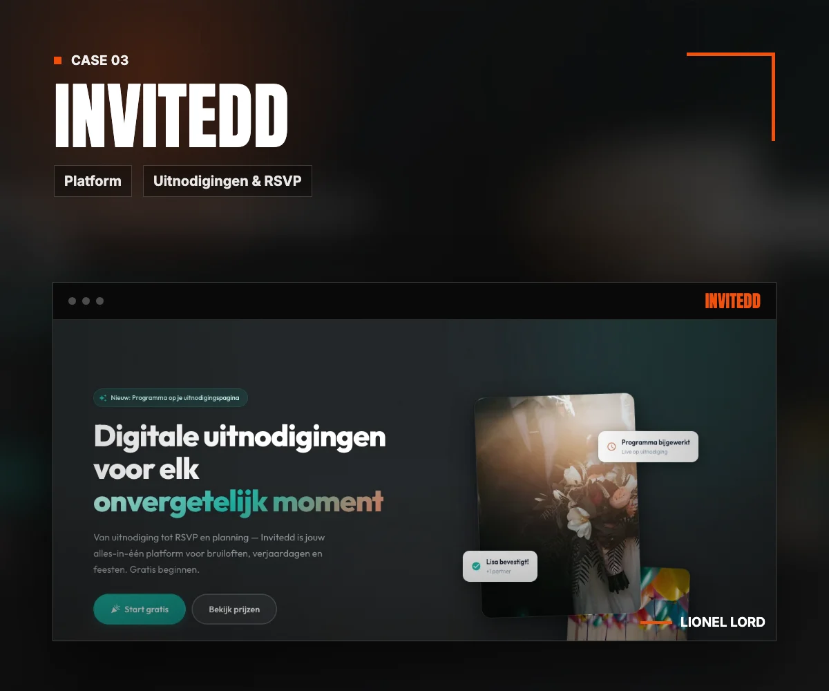 Portfolio thumbnail voor het Invitedd platform